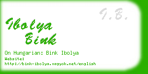 ibolya bink business card